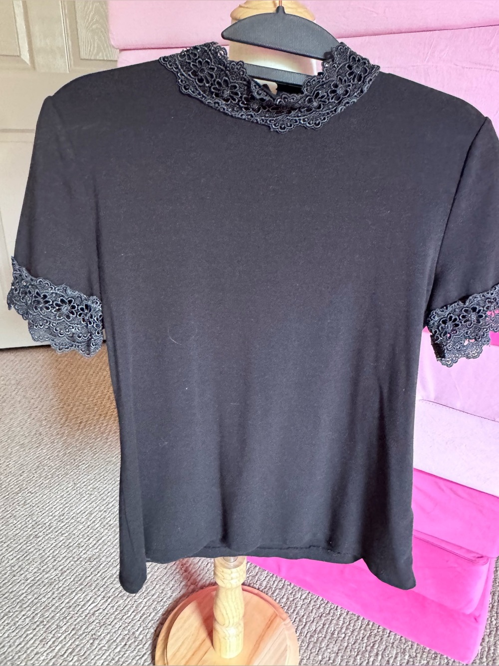 Black Lace Trim Top